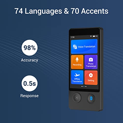 ANFIER Language Translator Device No WiFi Needed Instant Translator 2024 for 144 Languages and Accents AI Electronic Foreign Language Translators W10S