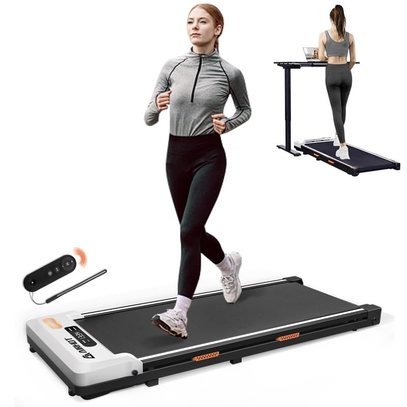 AIRHOT Under Desk Treadmill, Walking Pad 2 in 1 for Walking and Jogging, Portable Walking Treadmill with Remote Control Lanyard for Home/Office, 2.5HP Low-Noise Desk Treadmill in LED Display