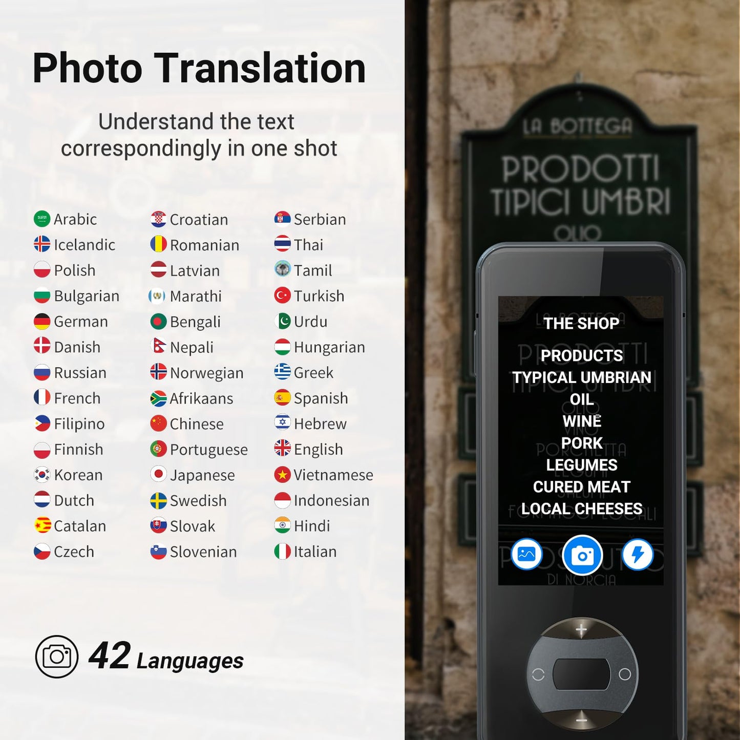 ANFIER Language Translator Device No WiFi Needed Instant Translator 2024 for 144 Languages and Accents AI Electronic Foreign Language Translators W10S