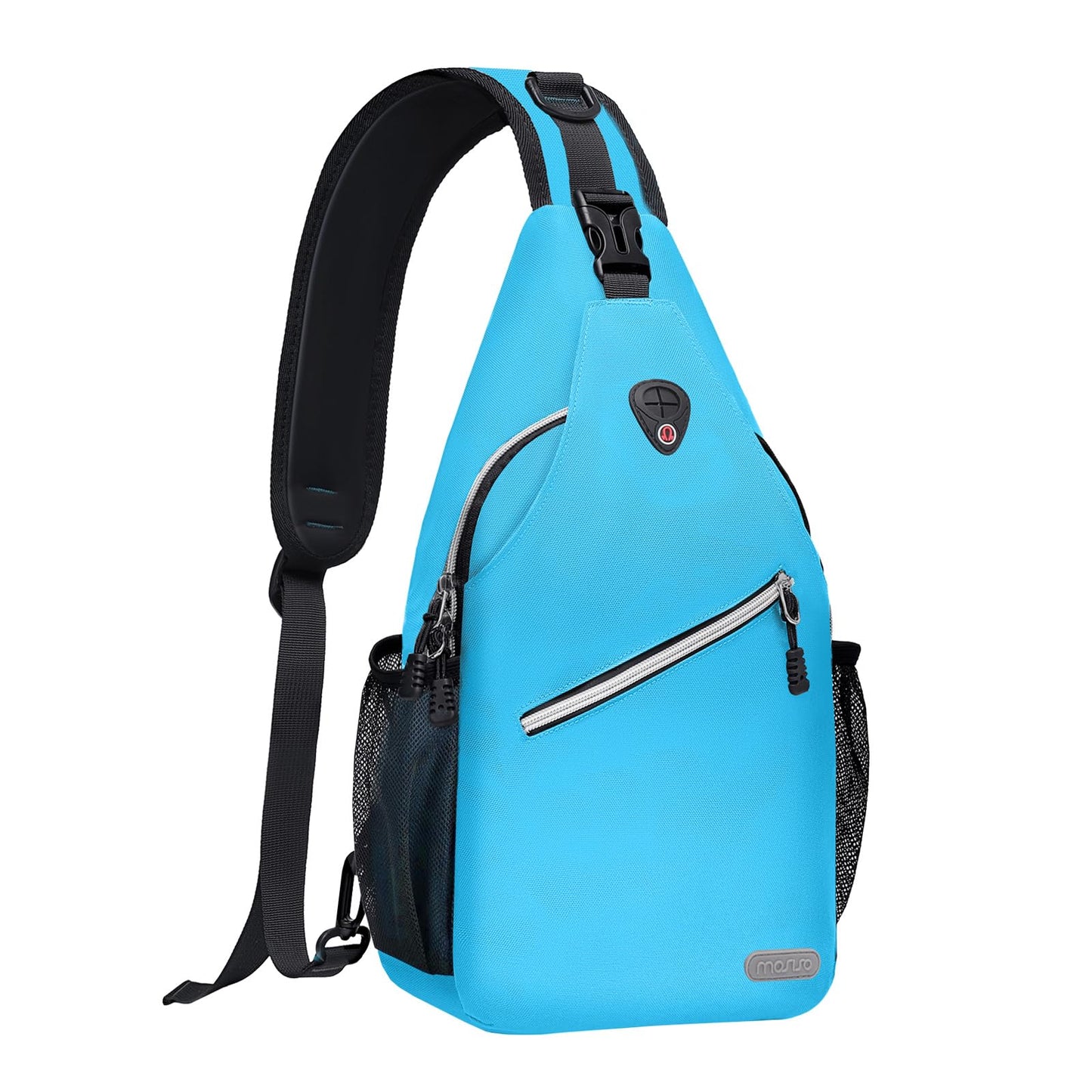 MOSISO Sling Backpack, Multipurpose Crossbody Shoulder Bag Travel Hiking Daypack, Airy Blue, Medium