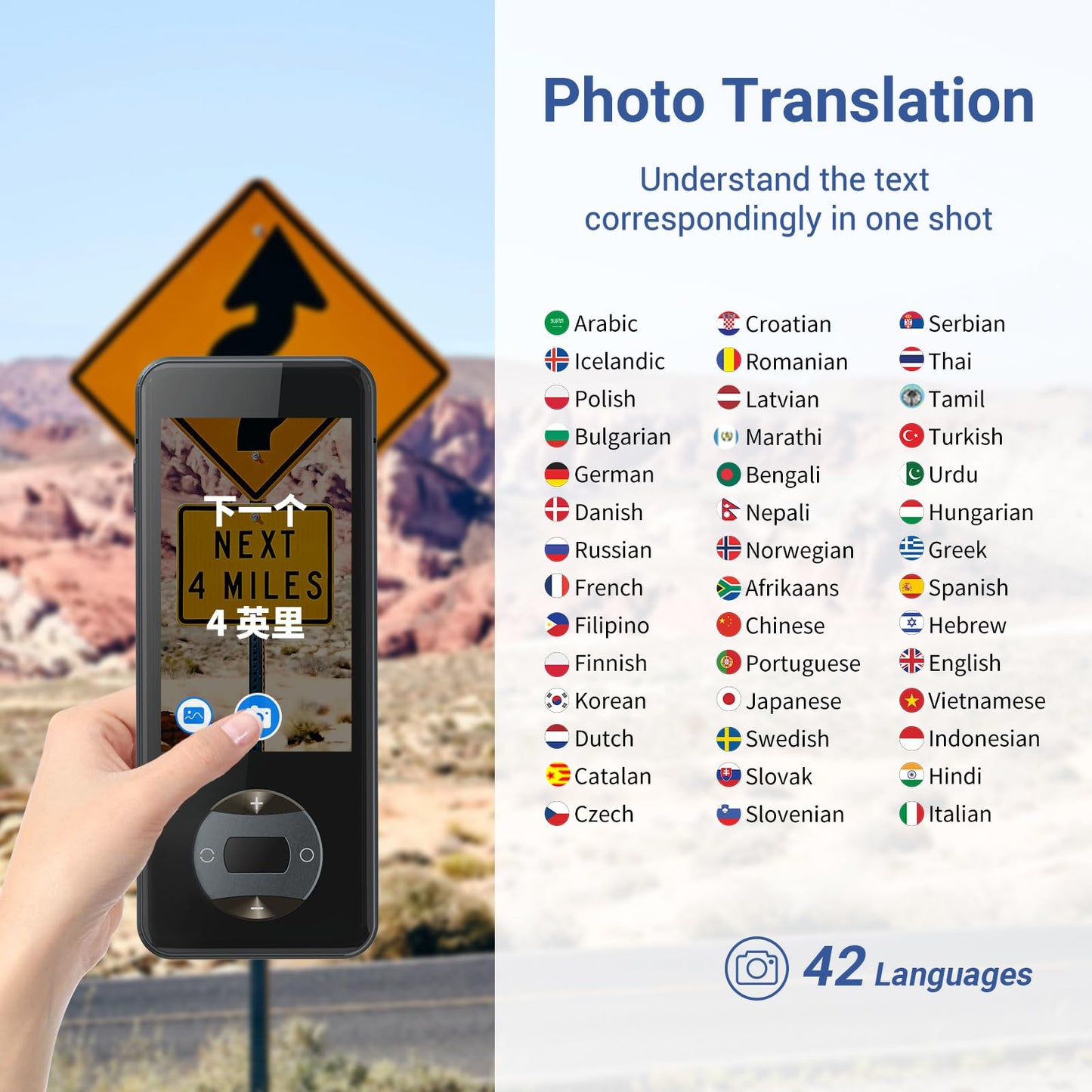 ANFIER Language Translator Device No WiFi Needed Instant Translator 2024 for 144 Languages and Accents AI Electronic Foreign Language Translators W10S