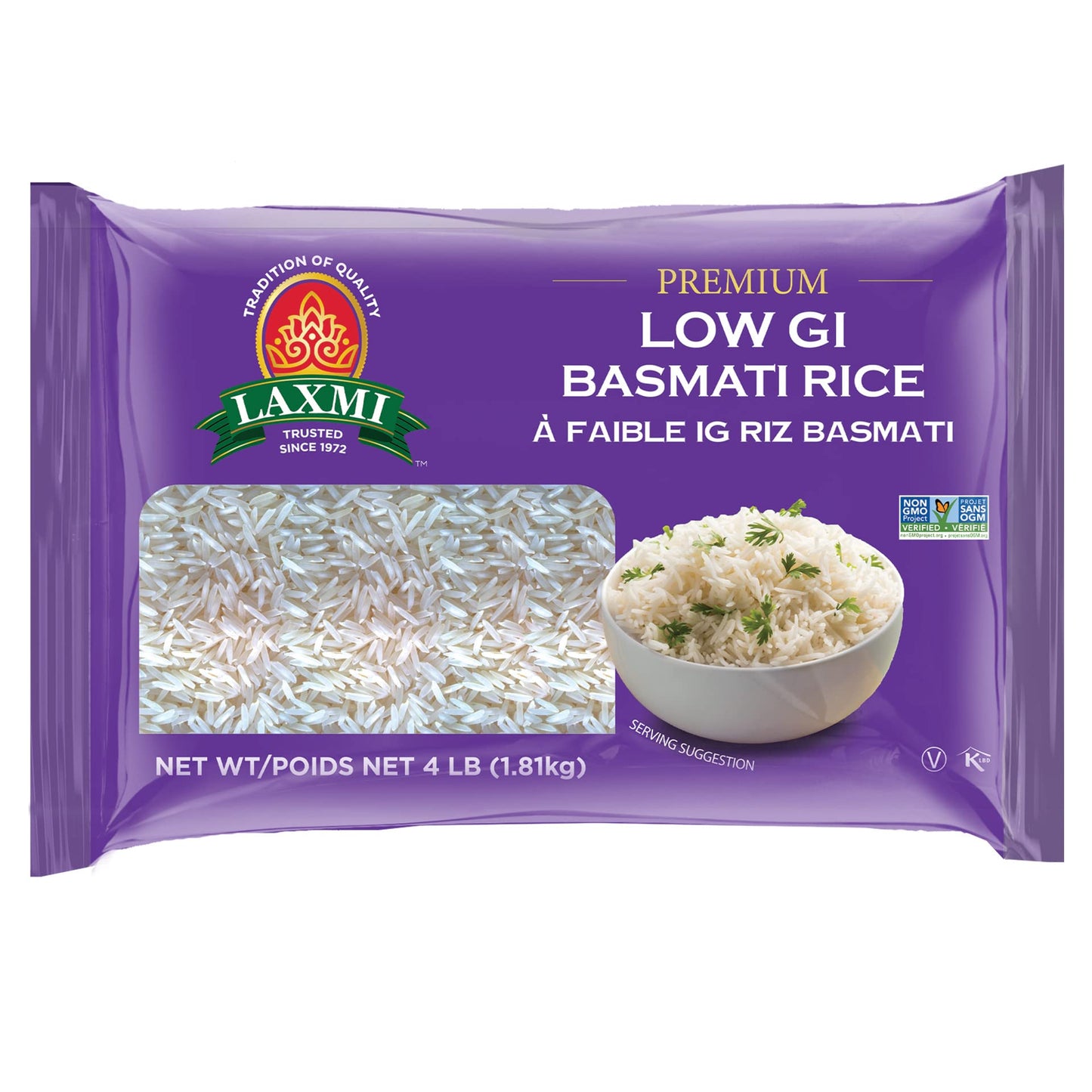 Laxmi Diabetic Friendly Basmati Rice w/Lower G.I. Index Value - 10lb