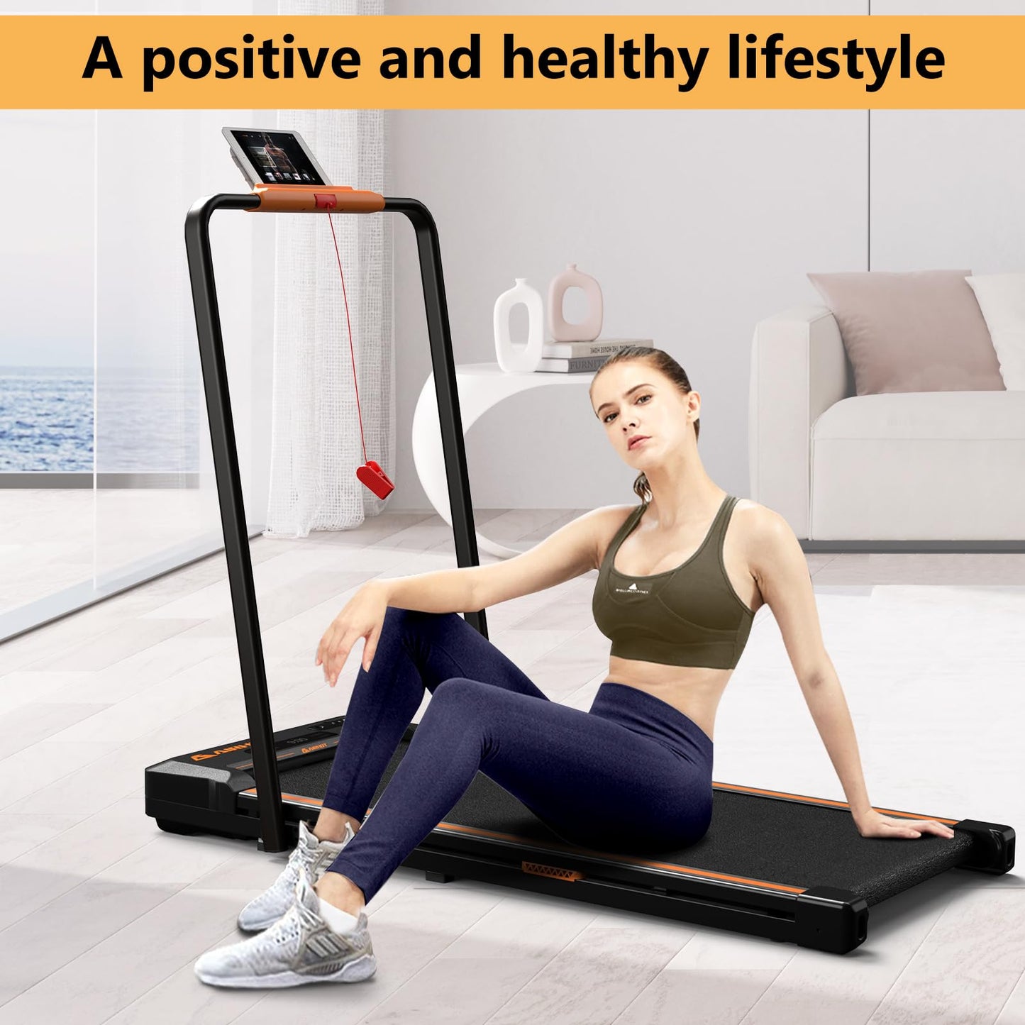 AIRHOT Under Desk Treadmill, Walking Pad 2 in 1 for Walking and Jogging, Portable Walking Treadmill with Remote Control Lanyard for Home/Office, 2.5HP Low-Noise Desk Treadmill in LED Display